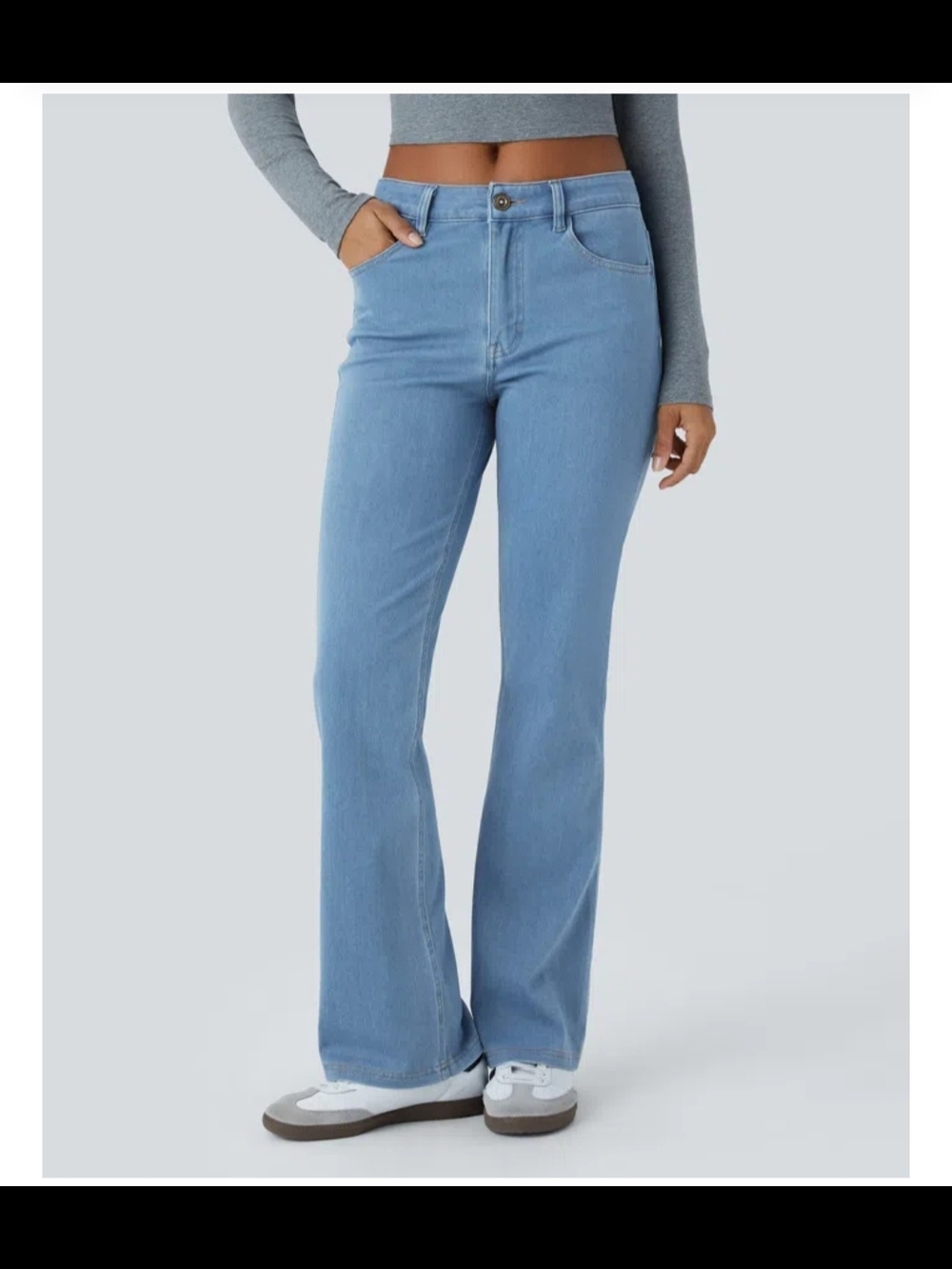 Halara FlexTM Mid Rise Pockets Casual Bootcut Jeans NWOT - Picture 2 of 6